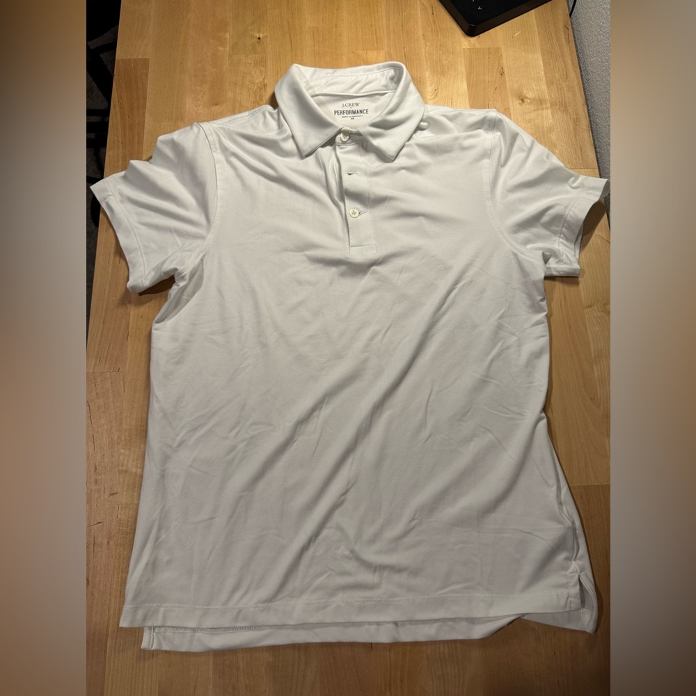 J. Crew Men's Performance White Polo - M slim